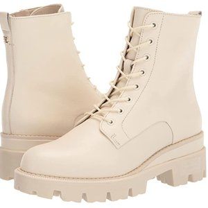 Brand New with Box!! Sam Edelman Garret Lace Up Booties / Combat Boots - Ivory